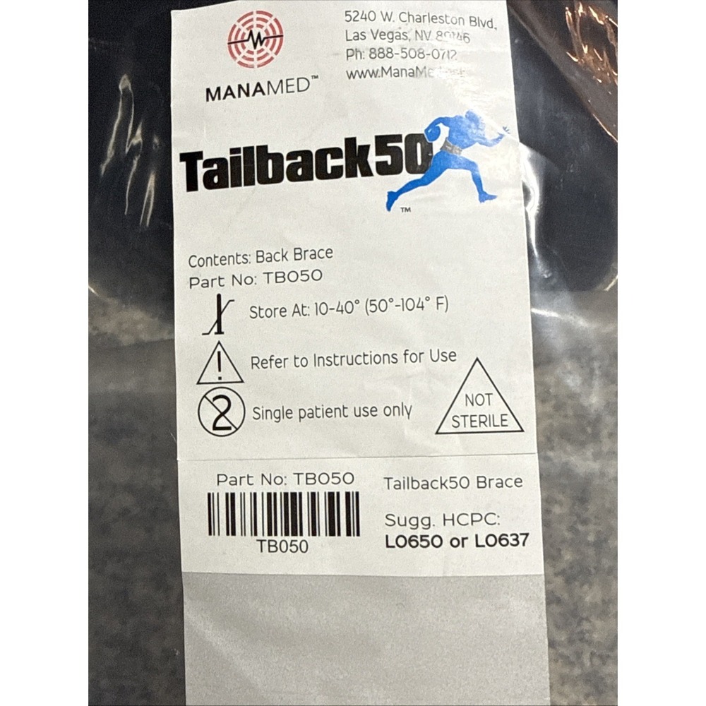 MANAMED Tailback 50 Universal Back Brace Adjusts 25" to 68"  S-4XL TB050 Adjusts - Picture 5 of 6